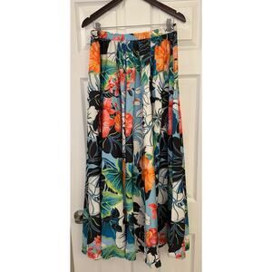 Rachel Zoe Tropical Floral Print Maxi Skirt Sz Large